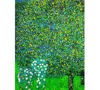 Roses Under the Trees - Gustav Klimt - Large Notebook: 120 Lined Pages, College Ruled, 8.5"x 11" Journal Diary Notepad