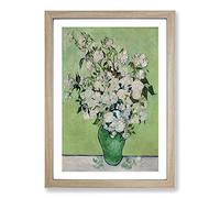 Roses Vol.2 by Vincent Van Gogh Framed Print | A2 Oak Framed Wall Art | Ready to Hang | Modern Historical Picture | Living Room Bedroom Lounge Office