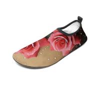 Roses Water Shoes for Men Women, Lightweight Stretch Swim Shoes with Anti-Slip Rubber Sole, Quick-Dry Aqua Socks for Pool, Beach, Surfing, Style, 5 Women/5 Men