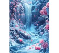 Roses Waterfalls 500 Piece Jigsaw Puzzles for Adults, Fun jigsaw puzzles 500 pieces, Challenging Puzzle Perfect for Game Nights, Finished Puzzle Size is 52x38cm