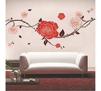 Roses XXL Climbing Rose Flower Lovely Roses on The Branch Wall Decal Bedroom Decoration Nursery Decal Decals Home Decor Stylish Modern Stickers Flowers Living Room