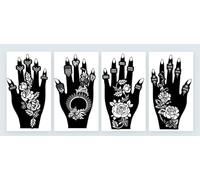 Roses4 4 Leaves Rose Tattoo Stencil Flowers Tattoo Template for Hand Painting