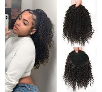 ROSESSEA Afro Ponytail Extension - American Curly Short Hair in Afro Ponytail - American (12 inch, 2#)