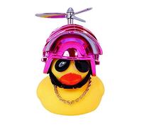 ROSETOR 1Pc Bike Horn Cute Bicycle Lights Bell, Rubber Duck Toy Car Ornaments Yellow Duck Car Dashboard Decorations for Adults, Kids, Men,Women (Style 5)