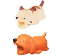ROSETOR 2 Pcs Cable Protector, Animal Bites Cable Saver Case, ABS Plastic & Silicone, Prevents Breakage Cord for Mobile Phone, Panda & Lesser Panda Design, CORD_MANAGEMENT_COVER