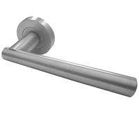 Rosetta Door Handle Lever On Rose - SATIN CHROME
