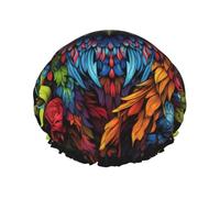 Rosette Owl One Size Shower cap with double layer waterproof fabric, suitable for bathing and skin care