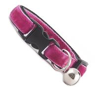 Rosewater Pink Large Velvet Cat Collar | Large Breed Cat Collar| Removable Bell | UK Made Cat Collar | Safety Release Buckle | Ragdoll | Maine Coon