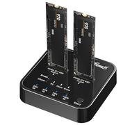 Rosewill M.2 NVMe Cloner + Eraser, M.2 Duplicator Dual Bay NVMe Enclosure, Tool-Free 20Gbps USB3.2 Gen 2X2 SSD to USB Adapter M.2 Docking Station for M Key PCIE NVMe SSD Reader, Offline Clone & Erase