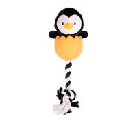 Rosewood 3-In-1 Penguin Dog Toy - Plush, Rope & Rubber Interactive Dog Toy with Squeaker - Durable Chew, Tug & Fetch Toy for Small, Medium and Large Dogs