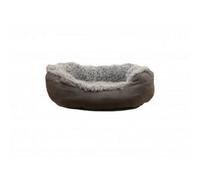 Rosewood 40 Winks Oval Bed Grey Lion Faux Suede 75X40Cm