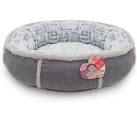Rosewood 40 Winks Plush Donut Dog Bed Grey