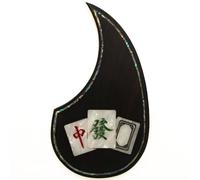 Rosewood Abalone Inlay Acoustic Guitar Pickguard Compatible with Martin OM & Most 36-40 Inch Guitars, Self-Adhesive Anti-Scratch Plate with 3M Backing, Elegant Decorative Guard (SN03)