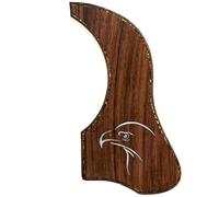 Rosewood Acoustic Guitar Pickguard with Abalone Inlay - Self-Adhesive 3M Backing, Universal Fit for Most 36-40″ Acoustic Guitars (Replacement Scratch Plate) (SN03)