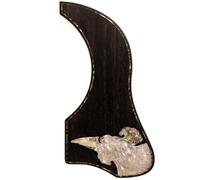 Rosewood Acoustic Guitar Pickguard with Abalone Inlay - Self-Adhesive 3M Backing, Universal Fit for Most 36-40″ Acoustic Guitars (Replacement Scratch Plate) (SN04)