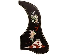 Rosewood Acoustic Guitar Pickguard with Abalone Inlay - Self-Adhesive 3M Backing, Universal Fit for Most 36-40″ Acoustic Guitars (Replacement Scratch Plate) (SN01)