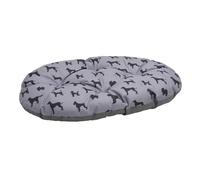 Rosewood All Seasons Oval Dog Mattress - Medium, 67cm - Reversible Dog Print & Grey Linen Effect - Comfortable Washable Pet Bed Cushion for Dogs