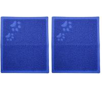 Rosewood Anti-Slip Cat Litter Tray Mat, 44 x 38cm, Blue (Pack of 2)