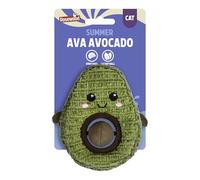 Rosewood Ava Avocado Cat Toy with Catnip Ball - Soft Knitted Interactive Cat Toy for Indoor Cats, Enrichment Toy for Batting, Chasing & Play