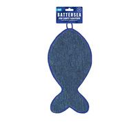 Rosewood Battersea Fish Shaped Cat Scratcher, Non-Slip Hanging Scratching Carpet Toy, Blue, 43cm Long