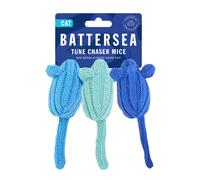 Rosewood Battersea Tune Chaser Mice Cat Toy - Catnip Infused, Interactive Play for Cats & Kittens, Blue, 5cm x 13cm, Engaging and Fun