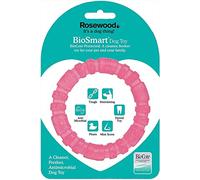 Rosewood BioSafe Puppy Ring - Hygienic Chew Toy for Puppies, Antimicrobial, Soothes Teething, Mint Scented, Promotes Dental Health, Suitable for Small Dog Breeds, Pink