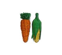 Rosewood Boredom Breaker Jumbo Play Veg Carrot & Corn, Rabbit Toy & Toy for Small Animals