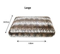 40 Winks Brown Cosy Fur Print Square Mattress for Dogs - Large