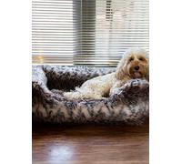 Rosewood Brown Cosy Fur Print Pet Beds Brown