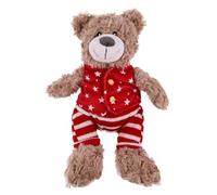 Rosewood Buddy Bear Christmas Dog Toy - Festive Plush Bear with Squeaker for Soft Play & Cuddles, Holiday Pet Toy for Gentle Interactive Fun, Great for Dogs and Puppies