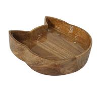 Rosewood Wooden Cat Shaped Food Bowl - Stylish Natural Wood Design, Non-Slip Feet for Stability, Pet Food & Water Bowl, Feeding Dish for Cats & Kittens