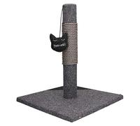 Rosewood Charcoal Felt Cat Scratching Post, 37cm Tall with Stylish Dark Grey Design, Includes Cute Cat Hanging Toy with Catnip, Durable & Engaging