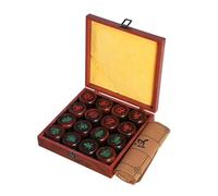 Rosewood Chinese Chess Set - Strategy Board Game for 2 Players - Travel-Friendly Xiangqi Puzzle with Gift Box & Leather Chessboard