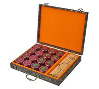 Rosewood Chinese Chess Set - Traditional Xiangqi Board Game for 2 Players - Educational Strategy Game with Box and Leather Chessboard(48cm/1.88in)