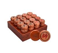 Rosewood Chinese Chess Set Traditional Xiangqi Classic Educational Strategy Board Games 2 Players With Wooden Box And Leather Chessboard(7.8cm/3.1in)