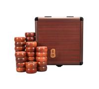 Rosewood Chinese Chess Set Traditional Xiangqi Classic Educational Strategy Board Games 2 Players With Aluminium Box And Leather Chessboard(4.8cm/1.9in)