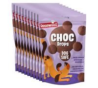 Rosewood Choc Drops for Dogs - Dog Safe Chocolate Treat with Added Vitamins, Cocoa Free, Training Treats for Small, Medium, Large Dogs & Puppies (Case of 10 x 200g)