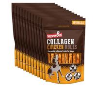 Rosewood Collagen Chicken Rolls for Dogs, Small - Chewable Collagen Dog Treats for Small, Medium and Large Dog Breeds, Promotes Healthier Joints, Skin, and Coat - 10pc, 70g (Case of 12 Packs)