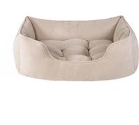 Rosewood Cord Square Beige Dog Bed Soft Cosy 3 Sizes