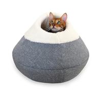 Rosewood Cat Bed Cave Stylish Round Cosy Plush Pet Kitten Hideaway 40cm x 40cm