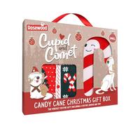 Rosewood Cupid & Comet Box for Dogs, Large - Festive Dog Jumper and Candy Cane Plush Toy, Holiday Dog Present, Christmas Outfit and Toy Set for Dogs, Fun for Pets