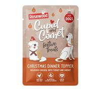 Rosewood Cupid & Comet Christmas Dinner Topper for Dogs - Made with Re