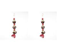 Rosewood Cupid & Comet Loofa Pudding Garland for Small Animals - Festive Hanging Enrichment Toy, Made from Natural Loofa, Rattan and Cornleaf, Glue-Free, Gnawing Toy for Rabbits, Guinea Pigs, Hamsters