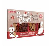 Rosewood Cupid & Comet Natural Selection Box for Dogs - Completely Natural Dog Treats, Made with Real Meat and Vegetables, Chicken and Duck, Festive Variety of Treats for Christmas Celebration (175g)