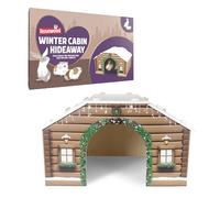 Rosewood Cupid & Comet Winter Cabin Hideaway for Small Animals - Cosy Pet House for Guinea Pigs and Small Rabbits, Made From Plywood, Easy to Assemble, Sleep and Shelter, Festive Christmas Design