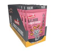 Rosewood Daily Eats Salmon Crunchy Cushions for Cats - Extra Large Value Pack, Tasty Cat Treats with Taurine, Added Vitamins and Minerals, Small Bite Sized Cat Snacks (10 x 200g)