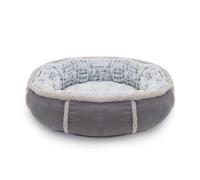 Rosewood Deep Plush Oval Grey Donut Bed