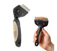 Rosewood Detangling Curry Comb for Dogs and Cats - Small - Pet Grooming Tool for Long and Short Fur - Black - Gentle Undercoat Comb with Stainless Steel Tines