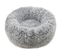 Rosewood Dog Bed Stylish Round Silver Fluff Non Slip Base Puppy Cat Pet Sleeping
