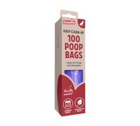 Rosewood Dog Poo Bags with Handles - 100 Easy Clean-Up Poop Bags, Grab and Go Single Roll of Dog Waste Bags with Tie Handles, Vanilla Scented, Made with Recycled Plastic